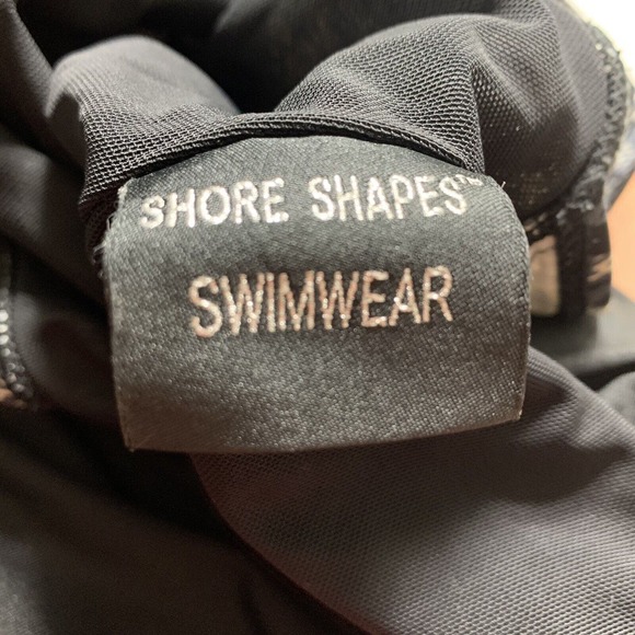 Black and White Speckled One-Piece Swimsuit with Skirted Bottom - Picture 3 of 12